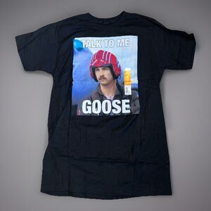 Top Gun Mens Black Talk To Me Goose Graphic Tee Short Sleeve T-Shirt Size Medium